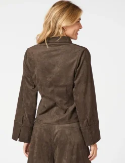 neo noir Rosa Faux Suede Skjorte - Brun brown Best