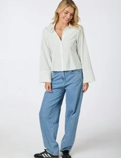 neo noir Rosa Solid Skjorte - Hvid white Hot