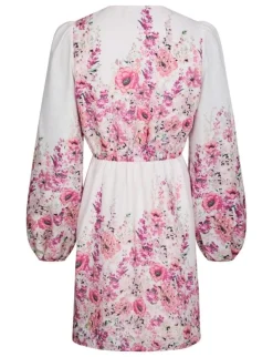 neo noir Semila Flower Print Kjole - Rosa rose Online