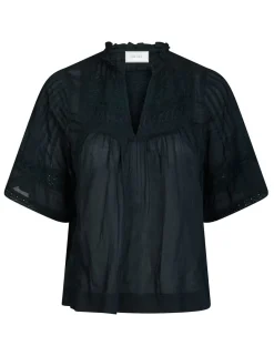 neo noir Siama S Voile Bluse - Blå blue Hot