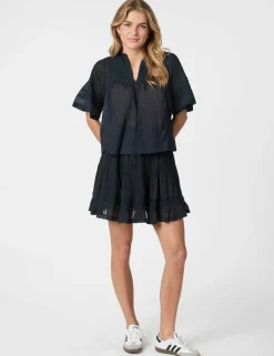 neo noir Siama S Voile Bluse - Blå blue Hot