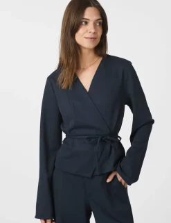 neo noir Simmi Bluse - Mørkeblå Dark Blue Sale