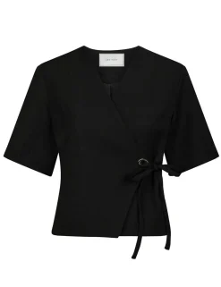 neo noir Simmo Eyelet Bluse - Sort black