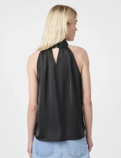 neo noir Svala Heavy Sateen Top - Sort black Outlet