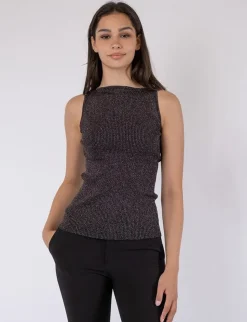 neo noir Talia Glitter Knit Top - Sort black Best