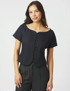 neo noir Tango Structure Top - Mørkeblå Dark Blue Sale