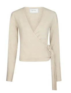 neo noir Tilfa Knit Wrap Bluse - Sand beige Discount