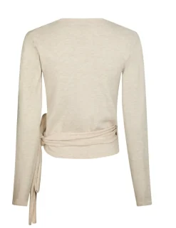neo noir Tilfa Knit Wrap Bluse - Sand beige Discount