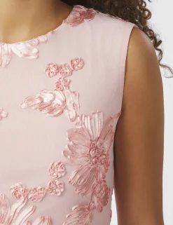 neo noir Tiranna Big Flower Mesh Kjole - Rosa rose Hot