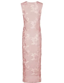 neo noir Tiranna Big Flower Mesh Kjole - Rosa rose Hot