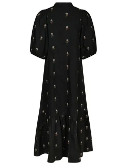 neo noir Veronica Flower Emb Kjole - Sort black Best