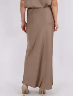 neo noir Vicky Heavy Sateen Nederdel - bronze New