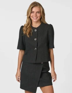 neo noir Xanthe Herringbone Blazer - Grå grey Best