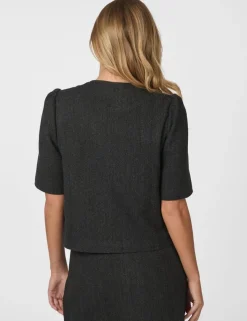 neo noir Xanthe Herringbone Blazer - Grå grey Best