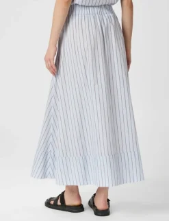 neo noir Yara Stripe Long Nederdel - Stribet striped Hot