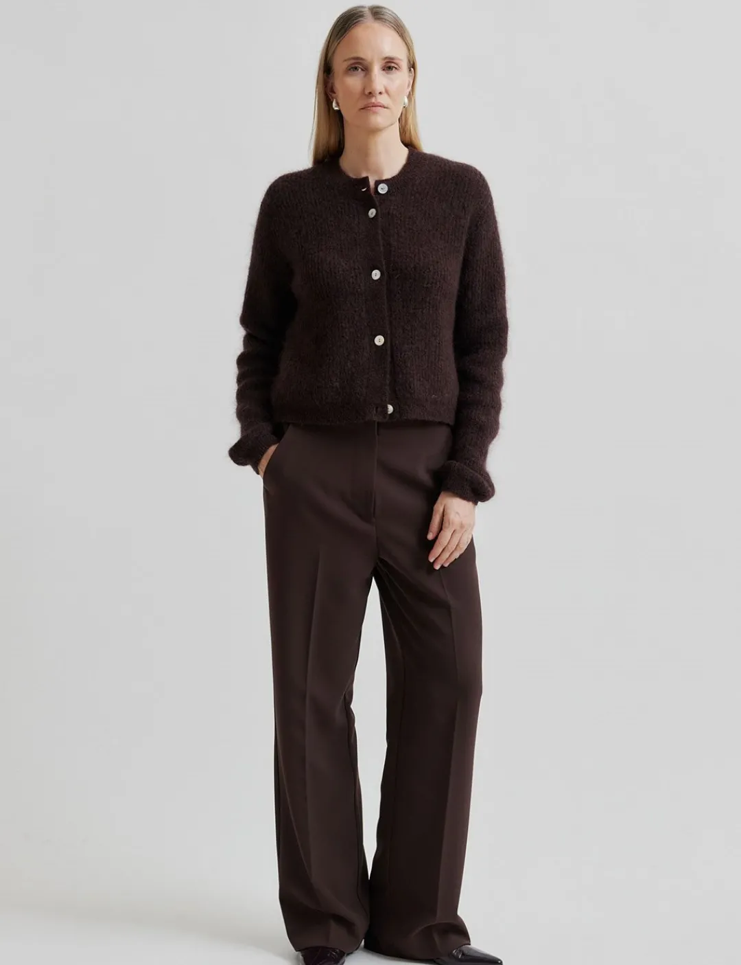 second female Fique Classic Bukser - Mørkebrun Dark Brown Online