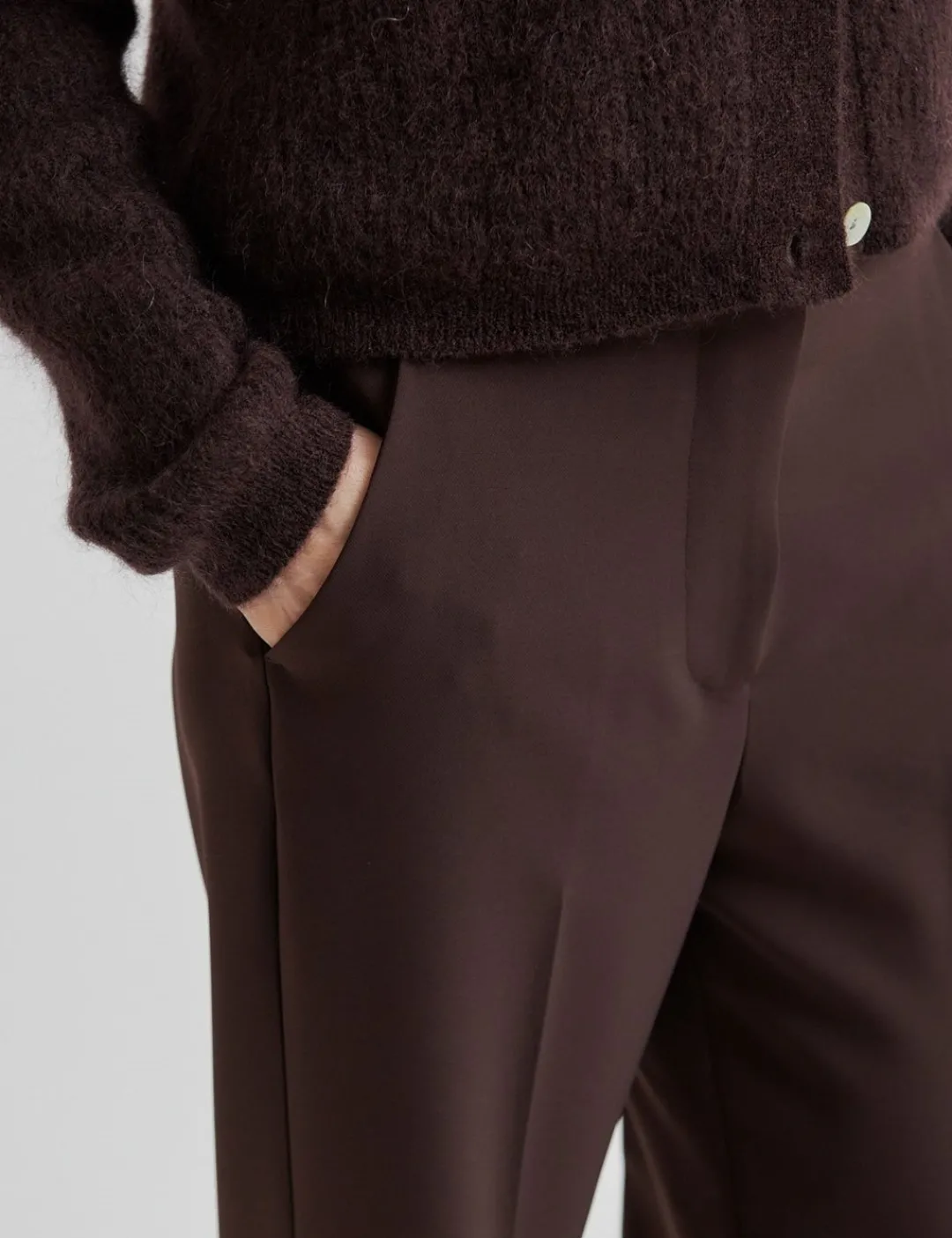 second female Fique Classic Bukser - Mørkebrun Dark Brown Online