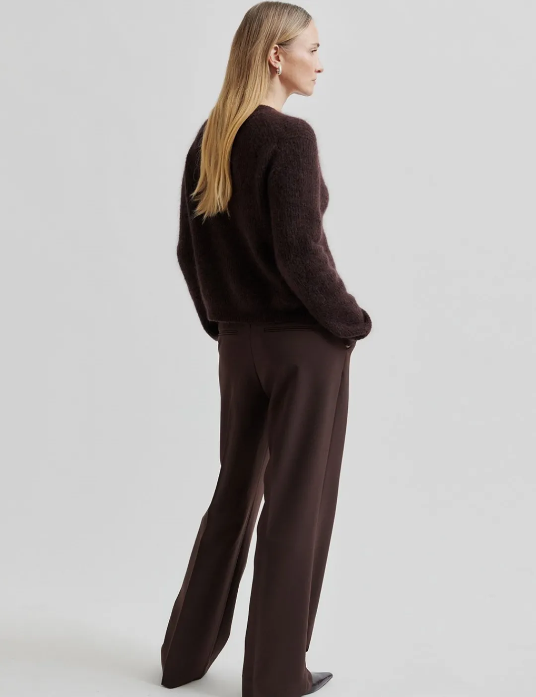 second female Fique Classic Bukser - Mørkebrun Dark Brown Online