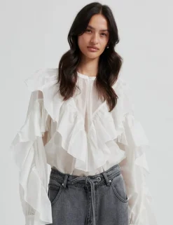 second female Fria Frill Bluse - creme Hot