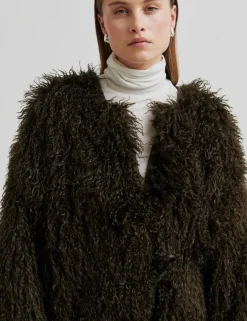 second female Ophie Frakke - Mørkebrun Dark Brown Discount