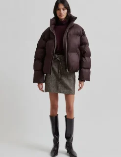 second female Riya Puffer Jakke - Mørkebrun Dark Brown Best