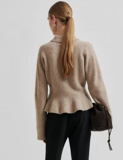 second female Selana Strik Pullover - Camel camelcolour Discount