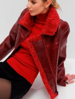 urbancode BJ19702 Vendbar Pilotjakke - Rød red Best